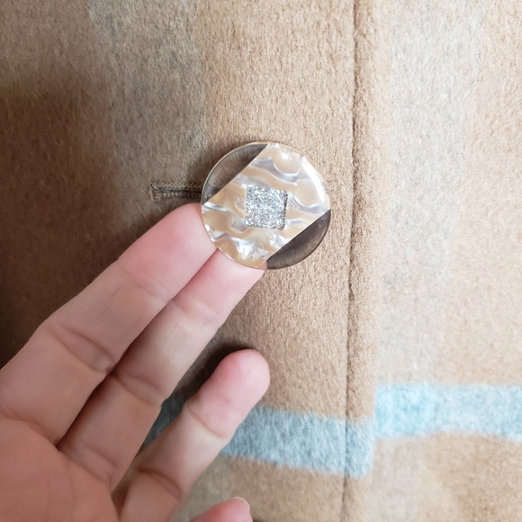 Pendleton long wool camel brown plaid coat 8P - Picture 7 of 7